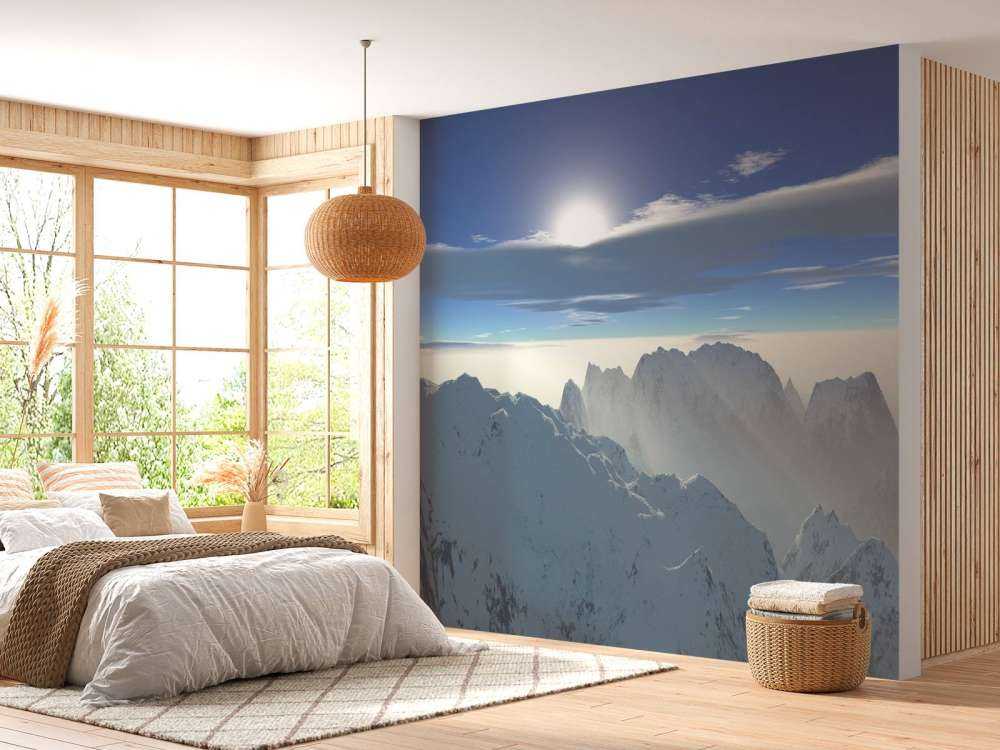 Besneeuwde bergtoppen panorama