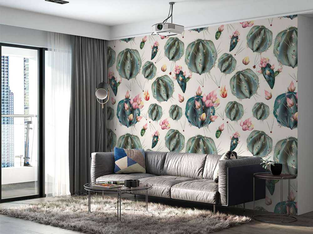 Cactussen met bloemen