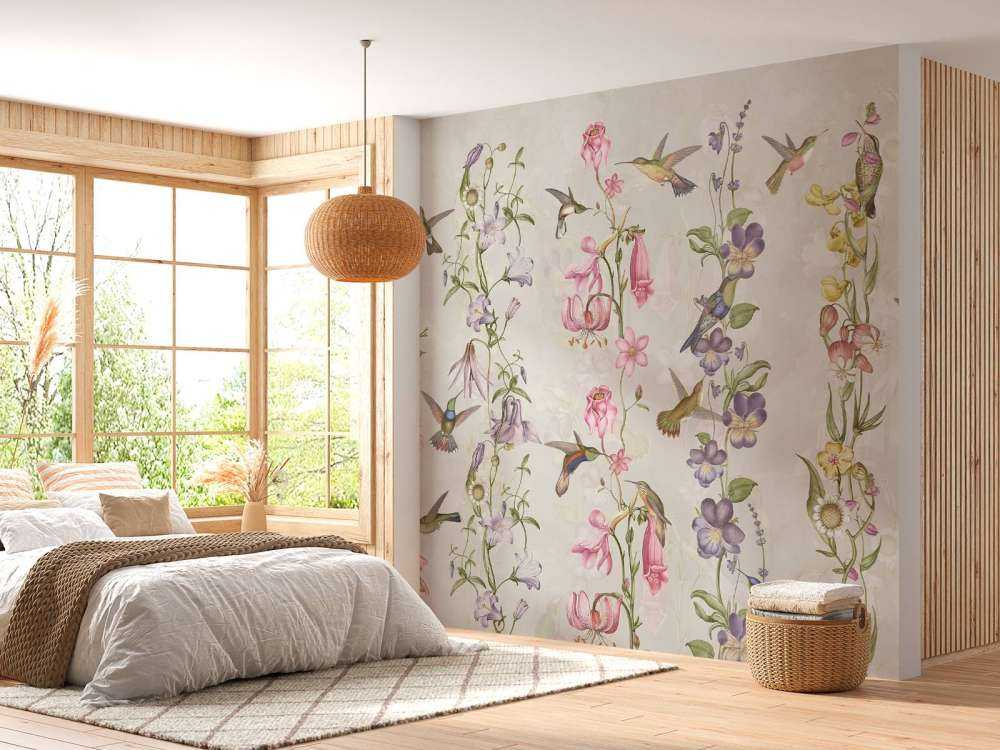 Weadow and Garden Flowers Taupe