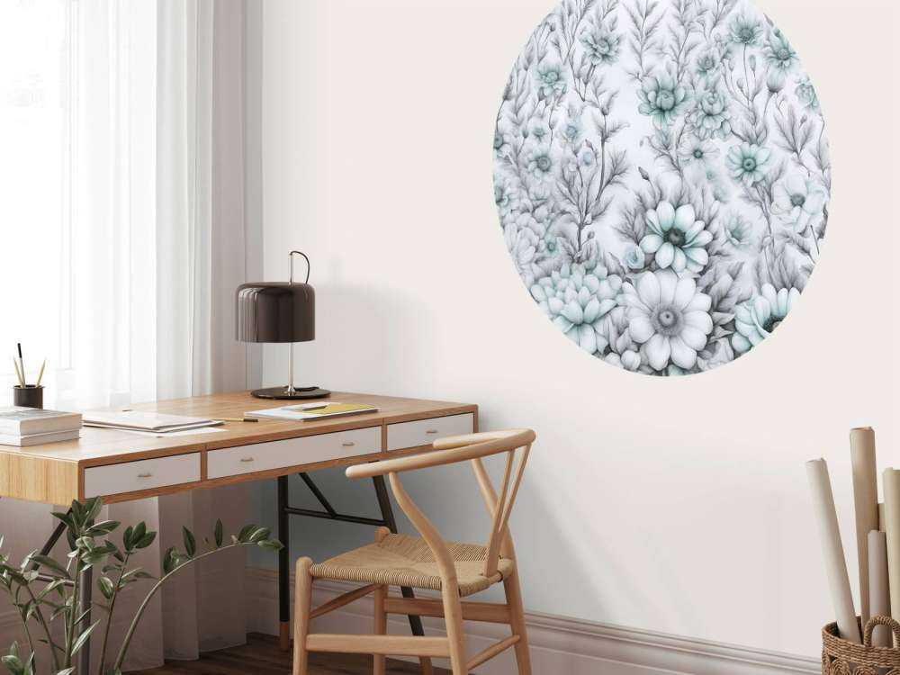 Floral romantic wall Blue