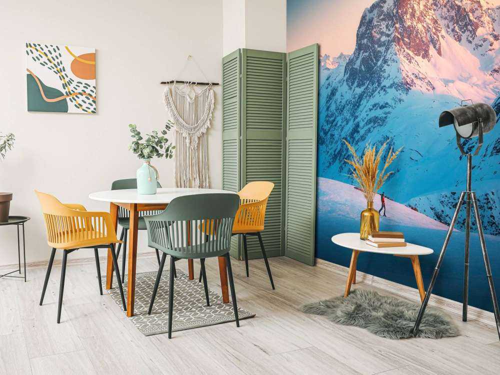 Avondlicht op bergvallei