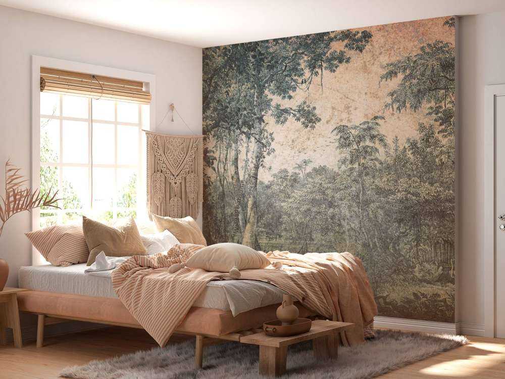 Verweerd tropisch woudpanorama