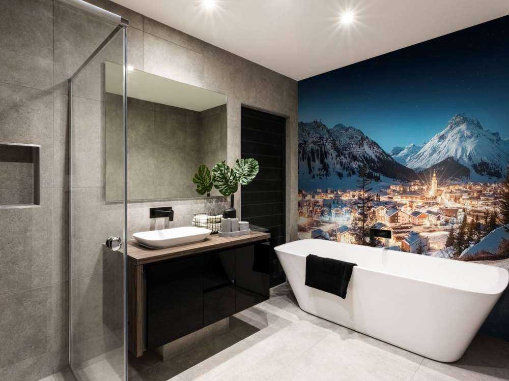 Fonkelend alpendorp onder sterrenhemel