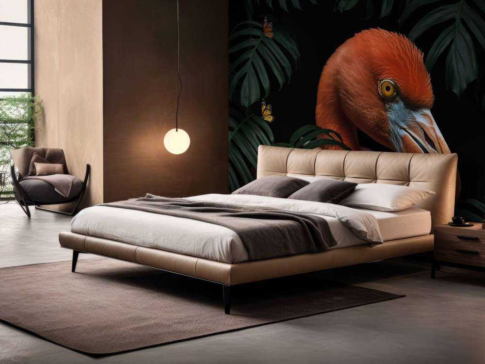 Flamingo tussen tropisch groen