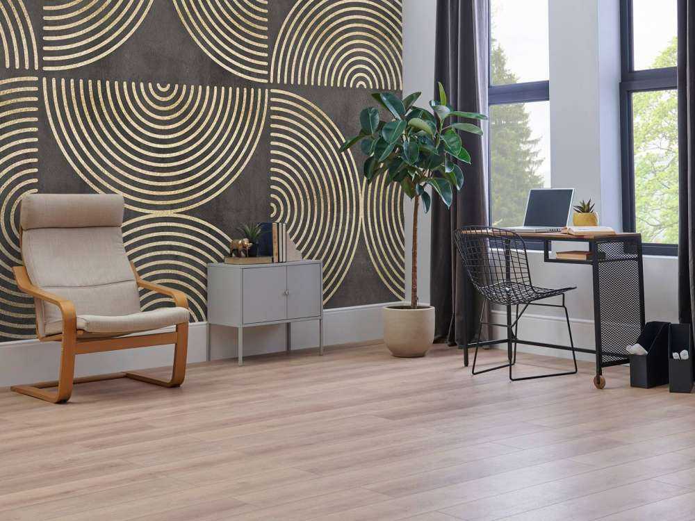 Eclectic Circles Modern Art Gold Brown