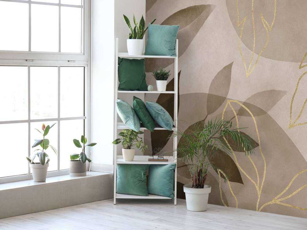 Leafy Elegance Brown Gold