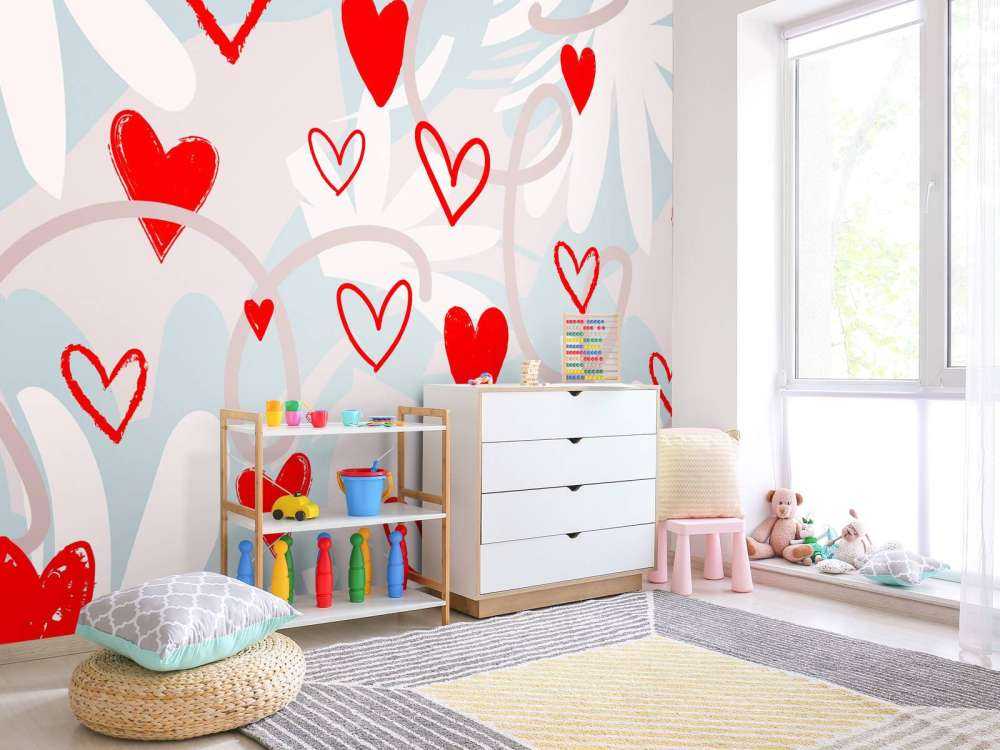 Frisse harten op pastelbloemen