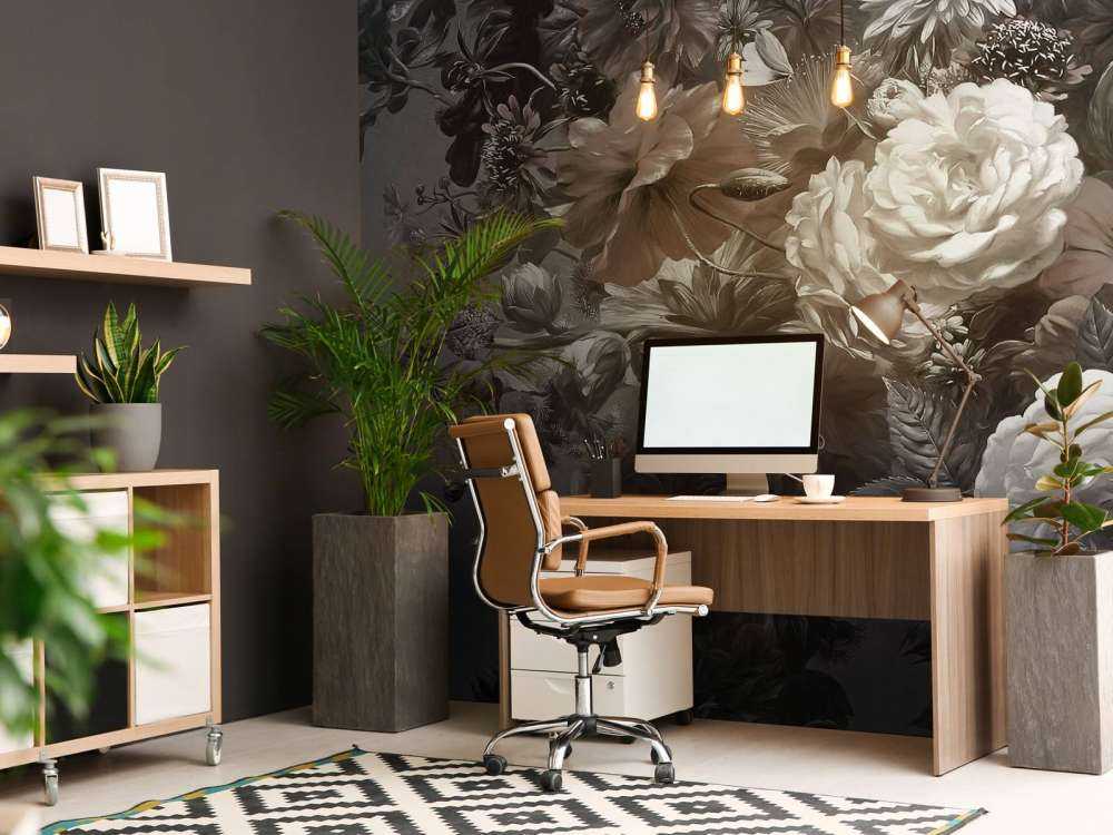 Big bouquet with poppies Sepia