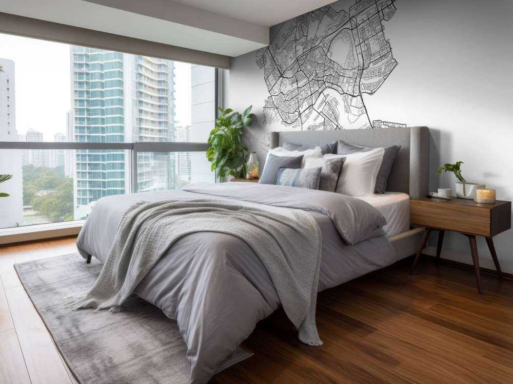 Plattegrond van Rotterdam, wit