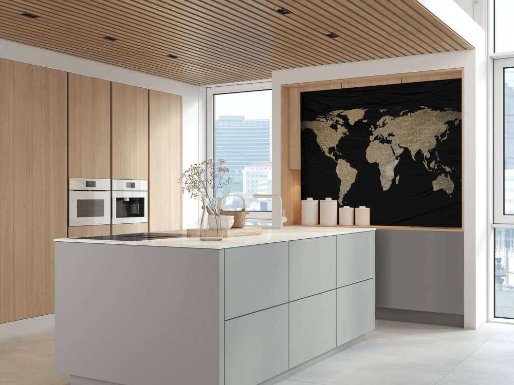 Wereldkaart licht goud