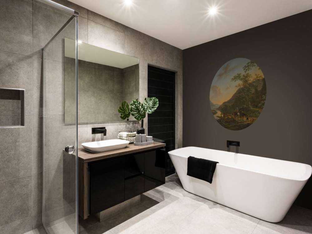 Italiaans landschap met overzetveer