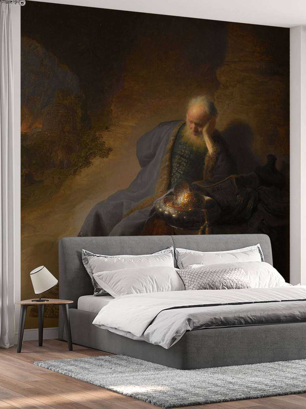 Jeremia treurend over de verwoesting van Jeruzalem