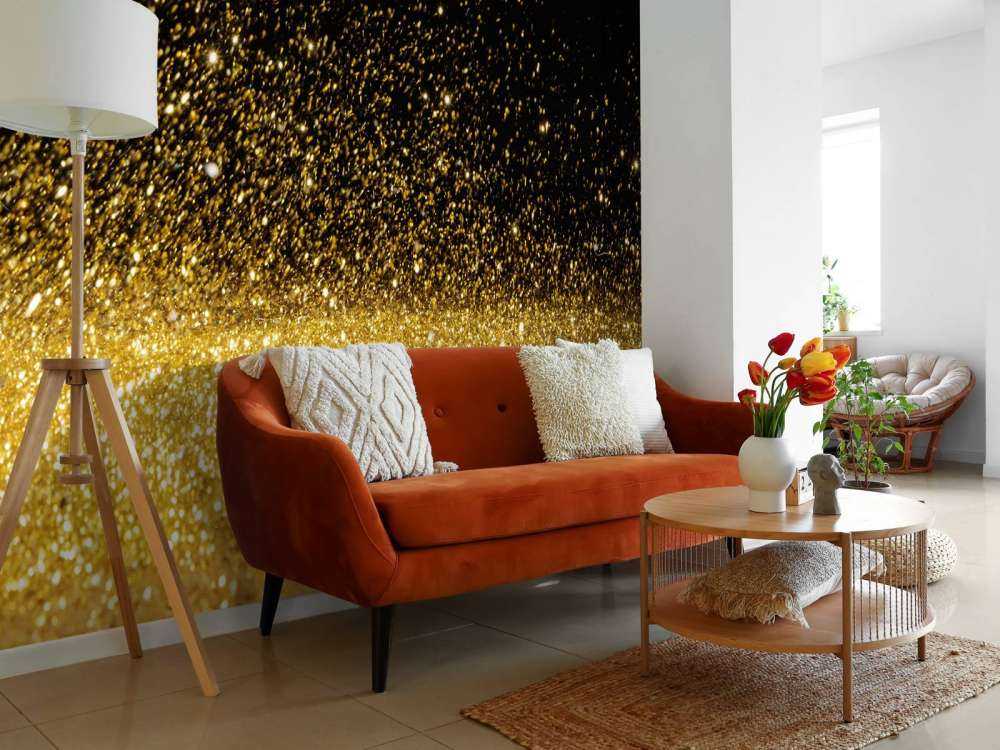 Gouden glitters met een zwarte achtergrond