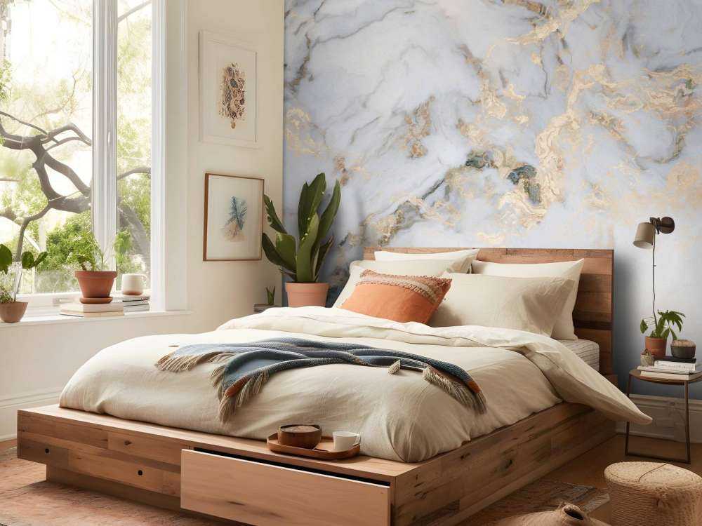 Wit natuursteen met goud