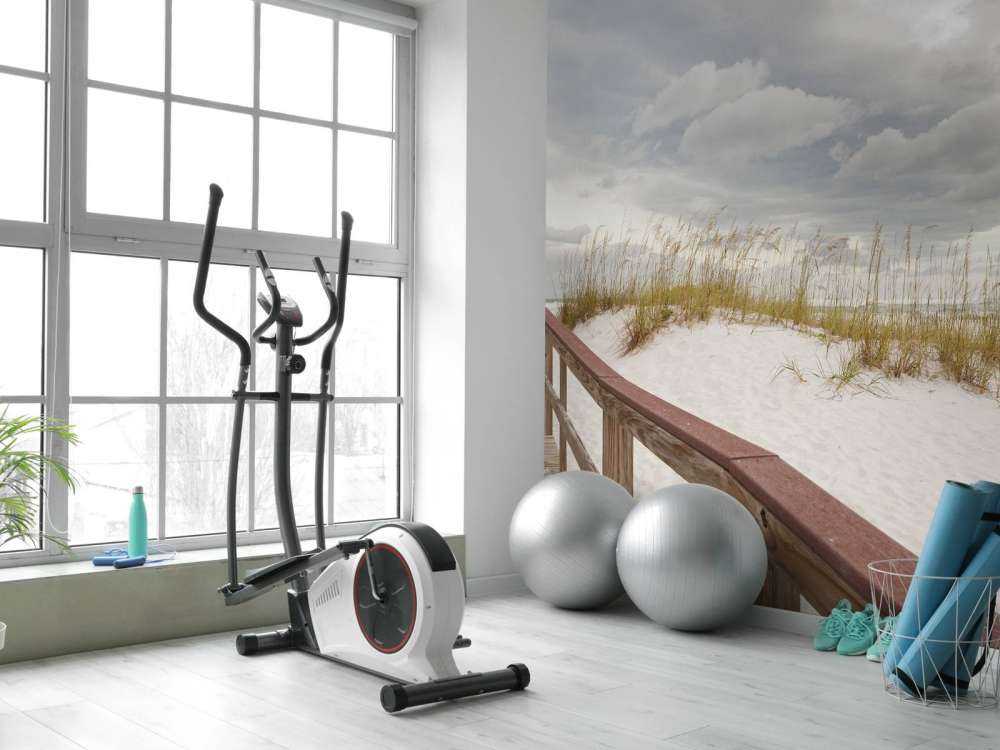 Houten brug over een duin