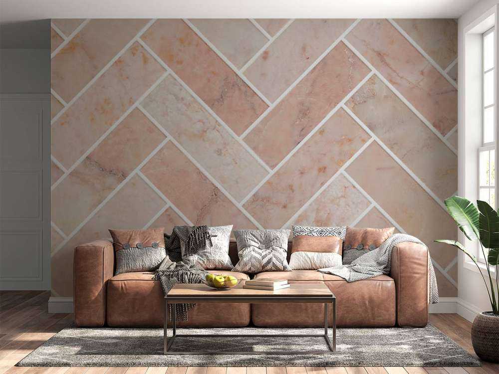 Roze marmer visgraat