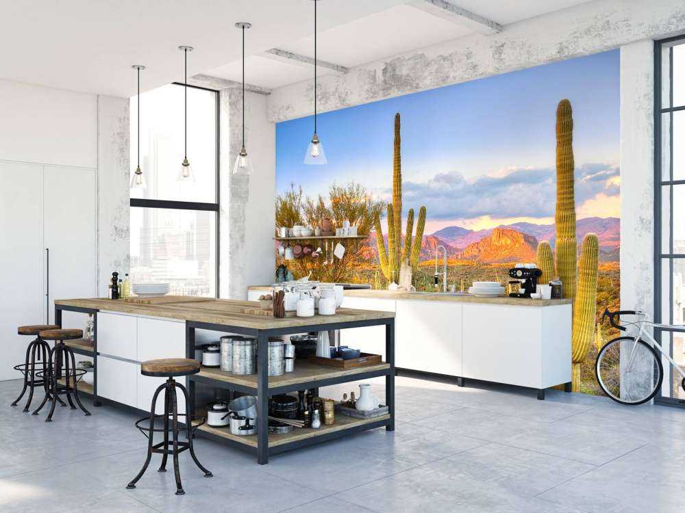 Zonsondergang in een steppe