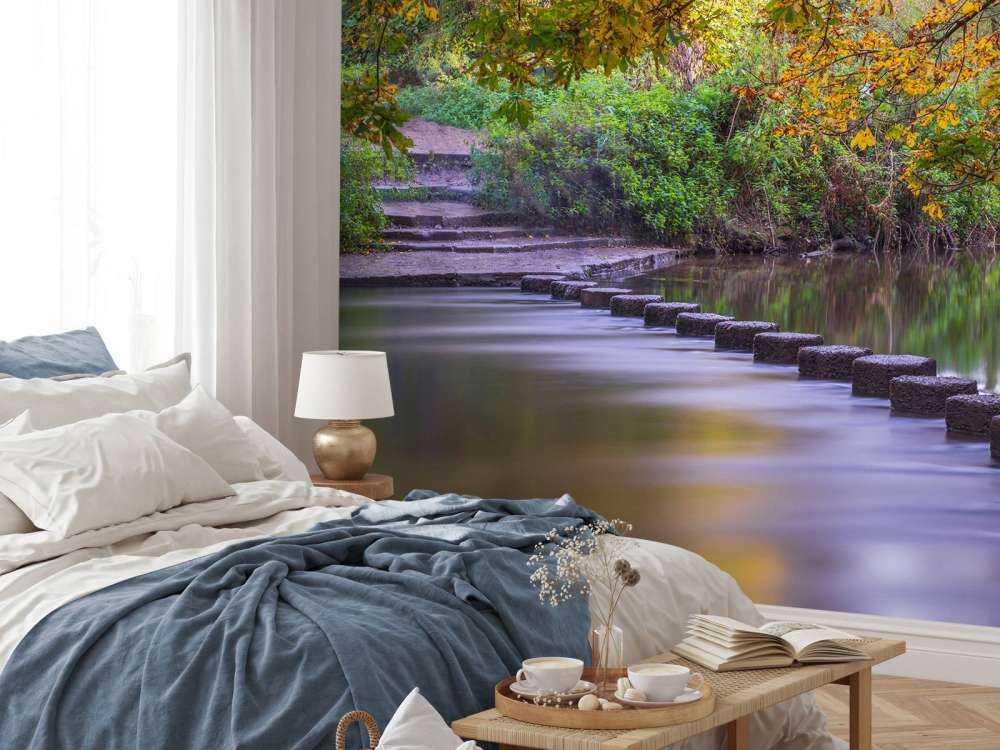 Stapstenen door een meer