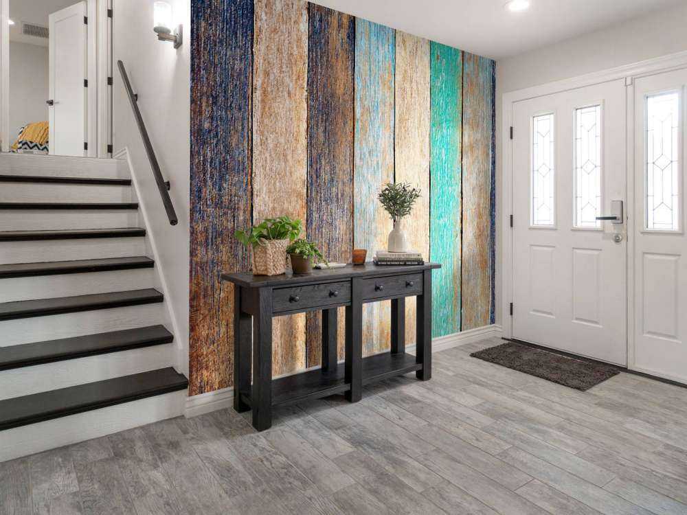 Kleurrijke verticale planken