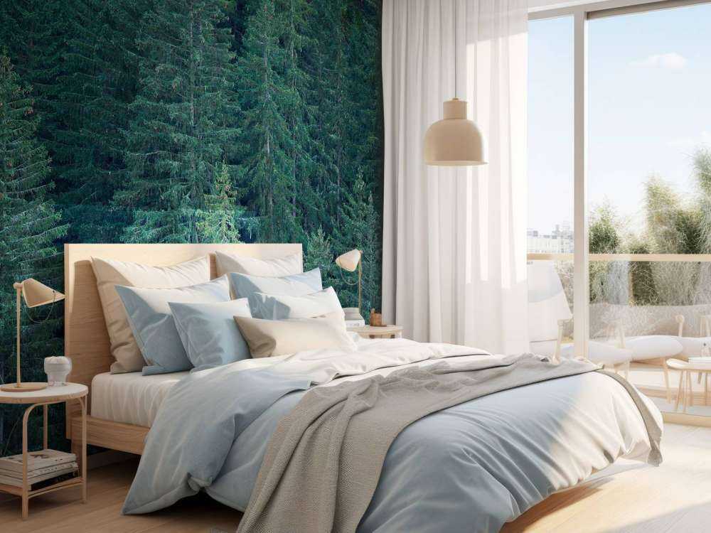 Naaldbomen met dennenappels