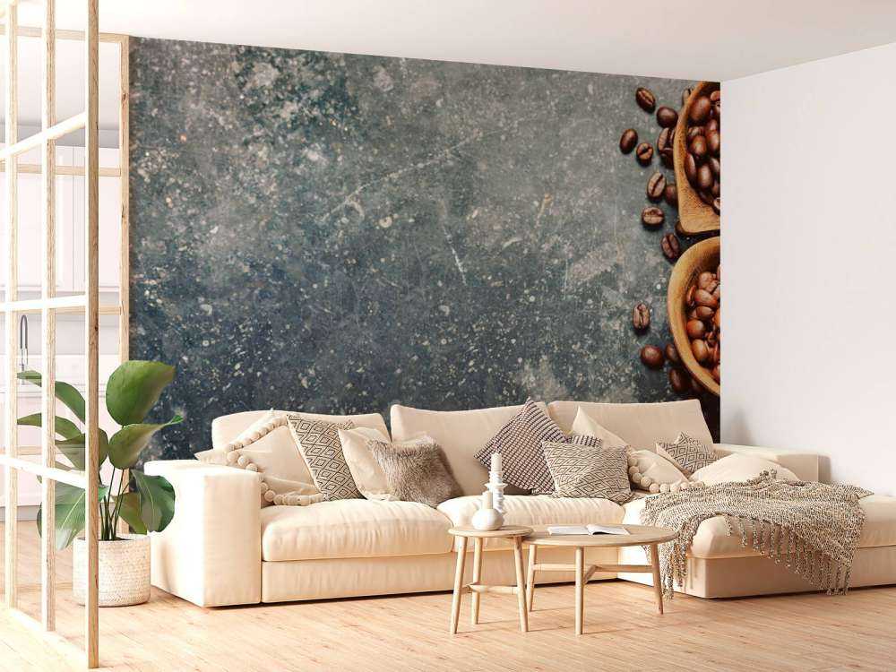 Koffiebonen met een vintage achtergrond