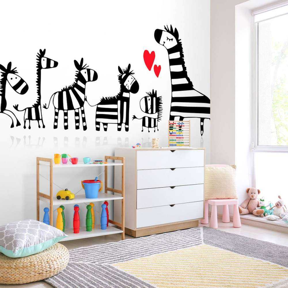 Zebra moeder met haar kinderen