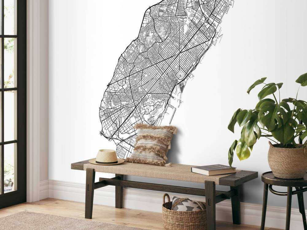 Plattegrond van Barcelona, wit