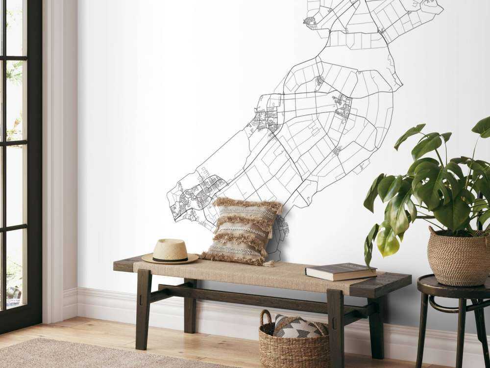 Plattegrond van Flevoland, wit