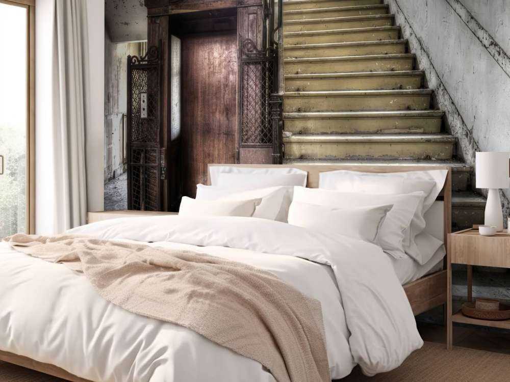 Verlaten houten kooilift