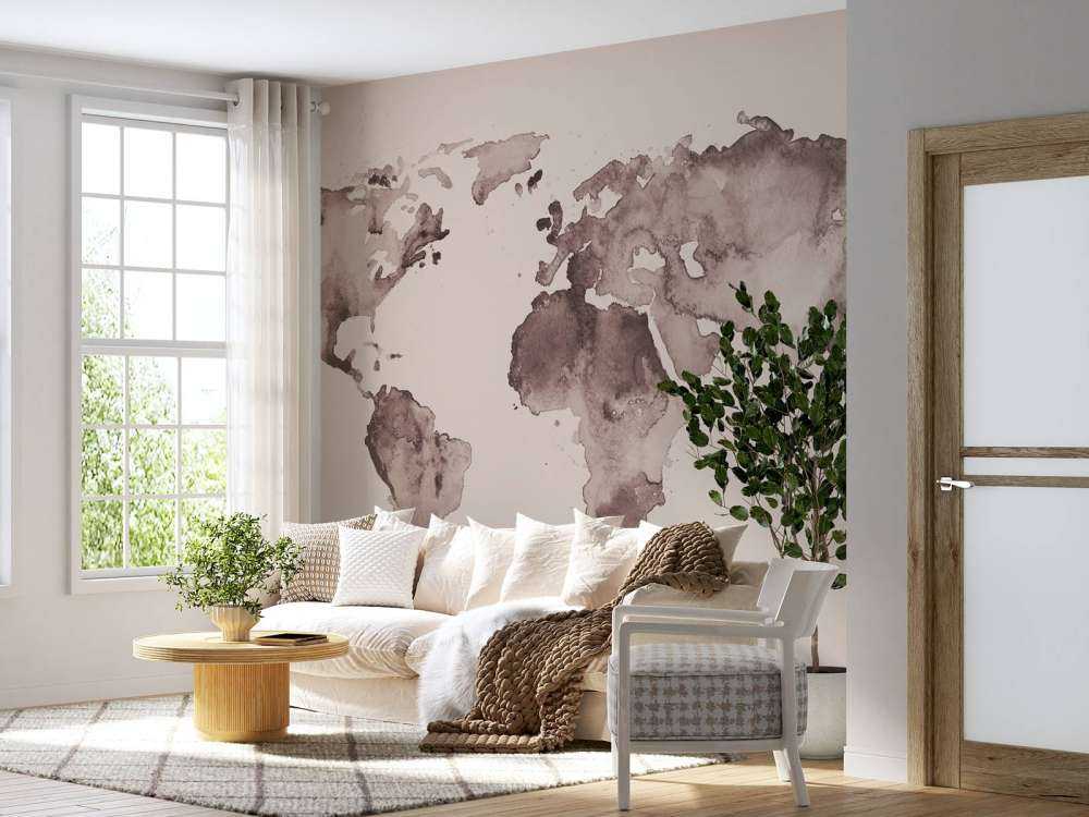 Wereldkaart in sepia