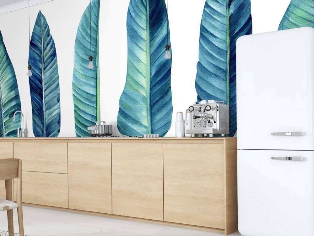 Tropische bladeren op een witte achtergrond