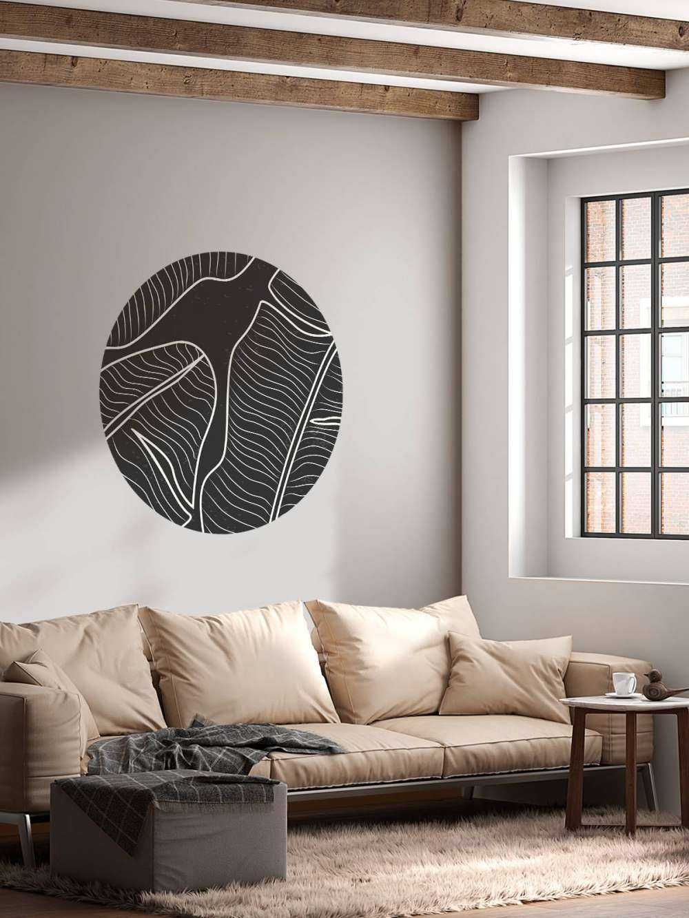 Illustratie van bladeren in zwart-wit