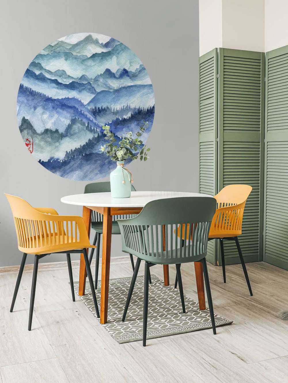Blauwe bergen illustratie 