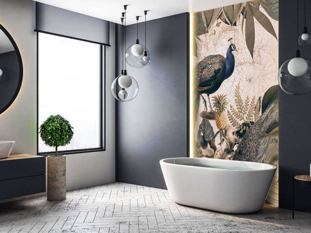 Vintage peacock reverie blue beige