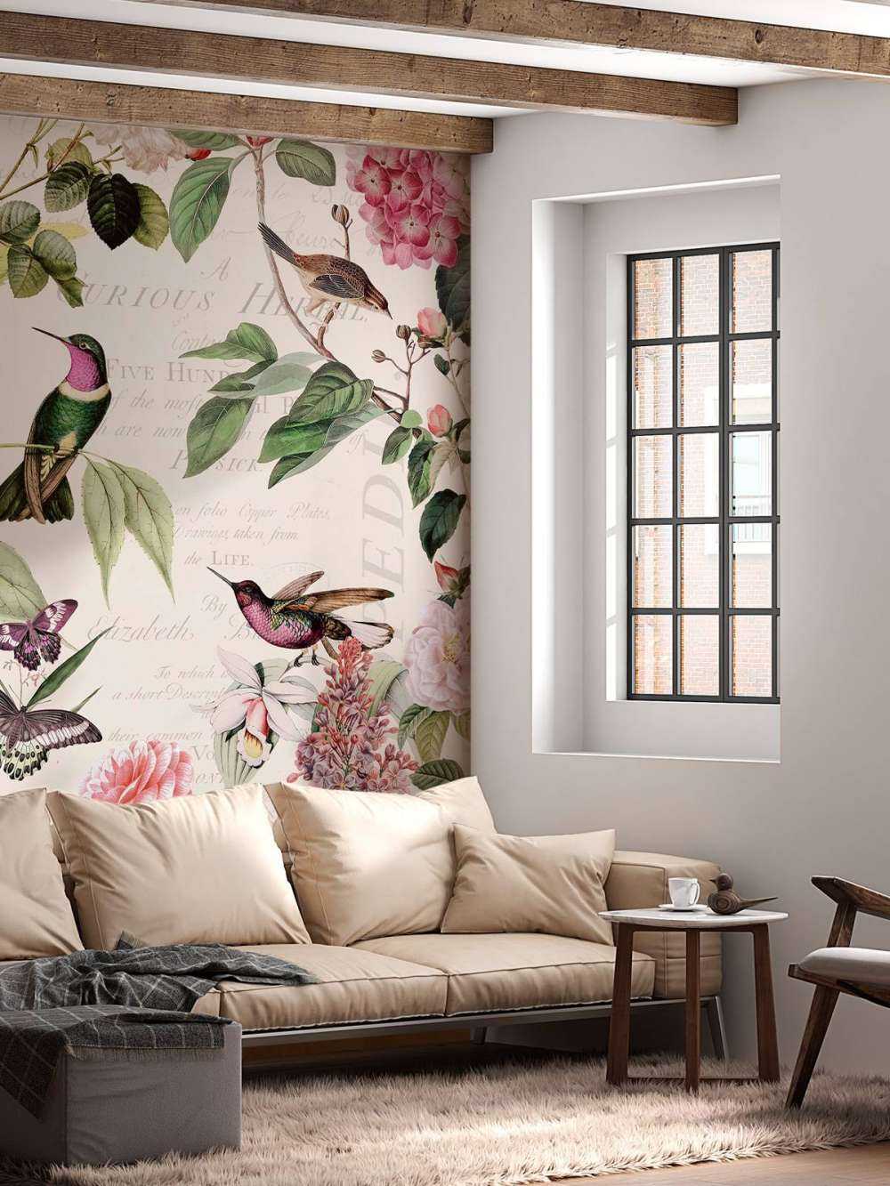 Hummingbirds and roses