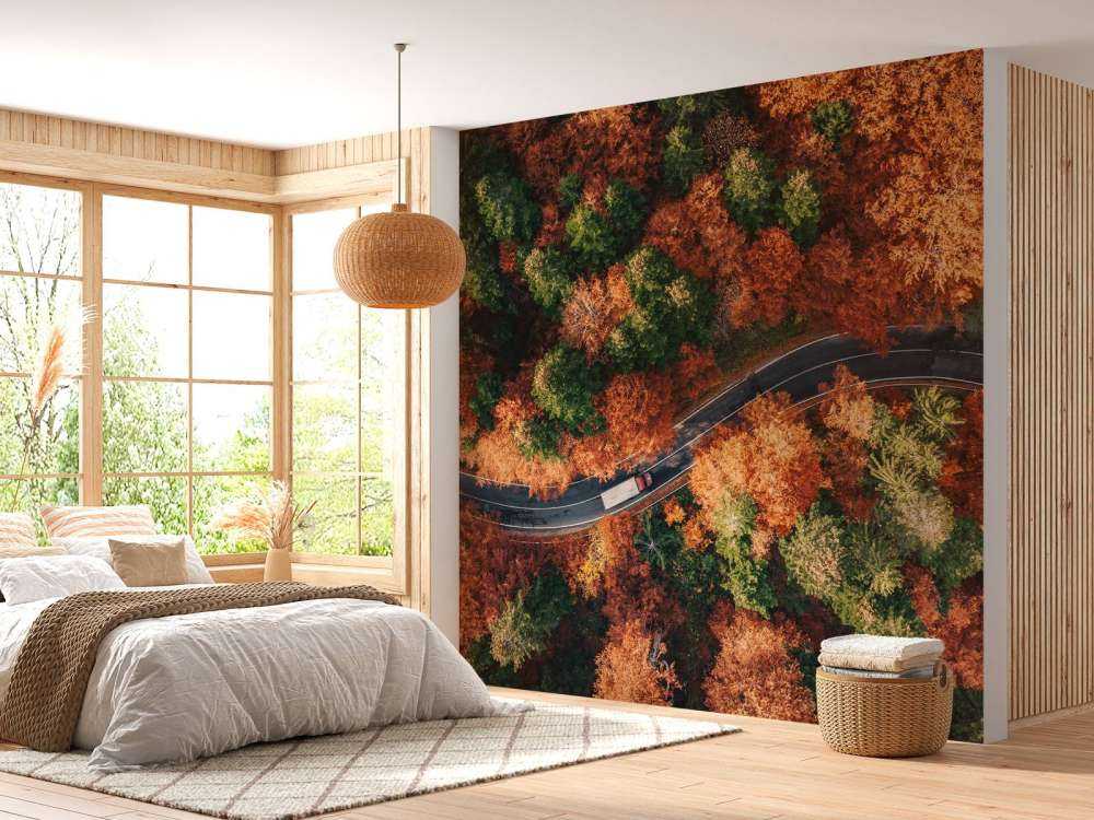 Kronkelende weg met truck