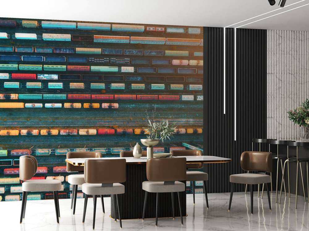 Drone view goederenwagons