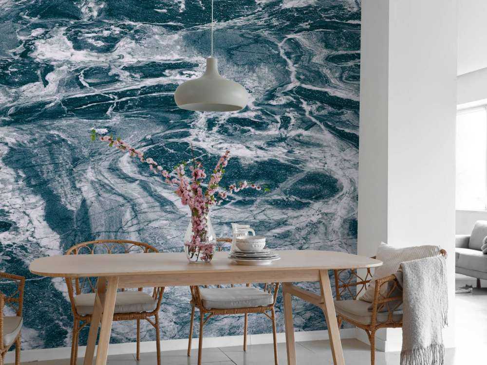 Blauw abstract marmer