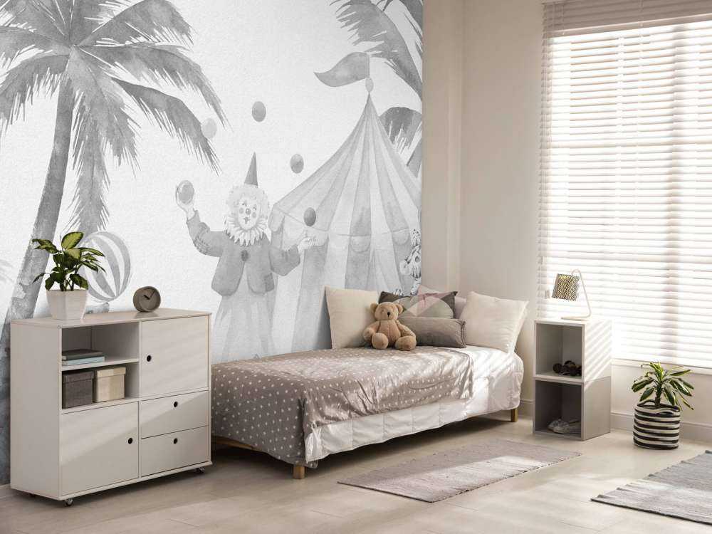 Vrolijke circus dieren grijs