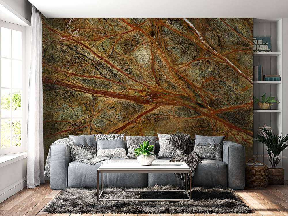 Groen marmer met gekleurde aders