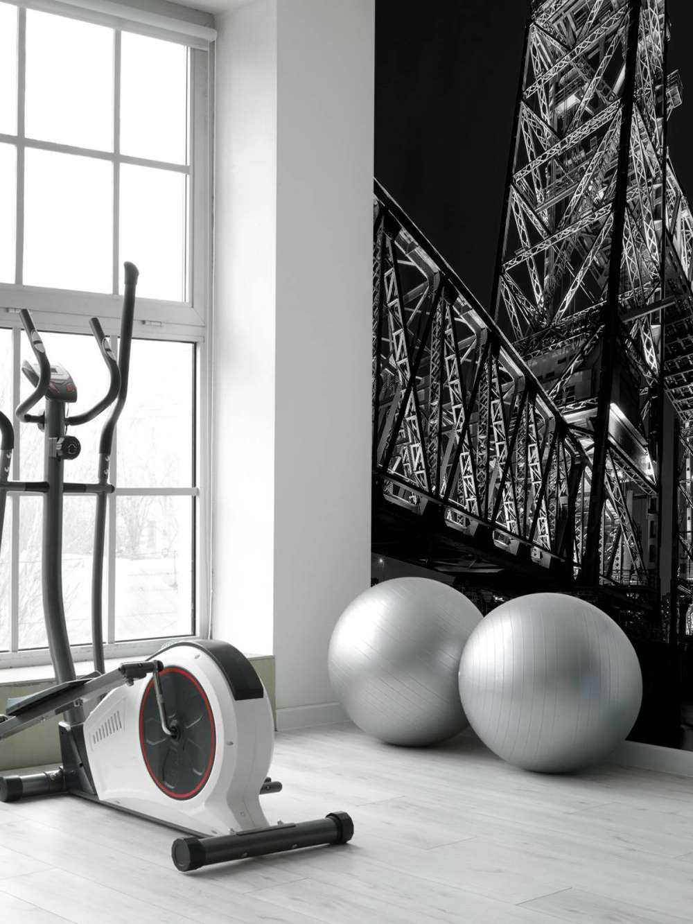 Voormalige spoorbrug De Hef in Rotterdam in zwart wit  