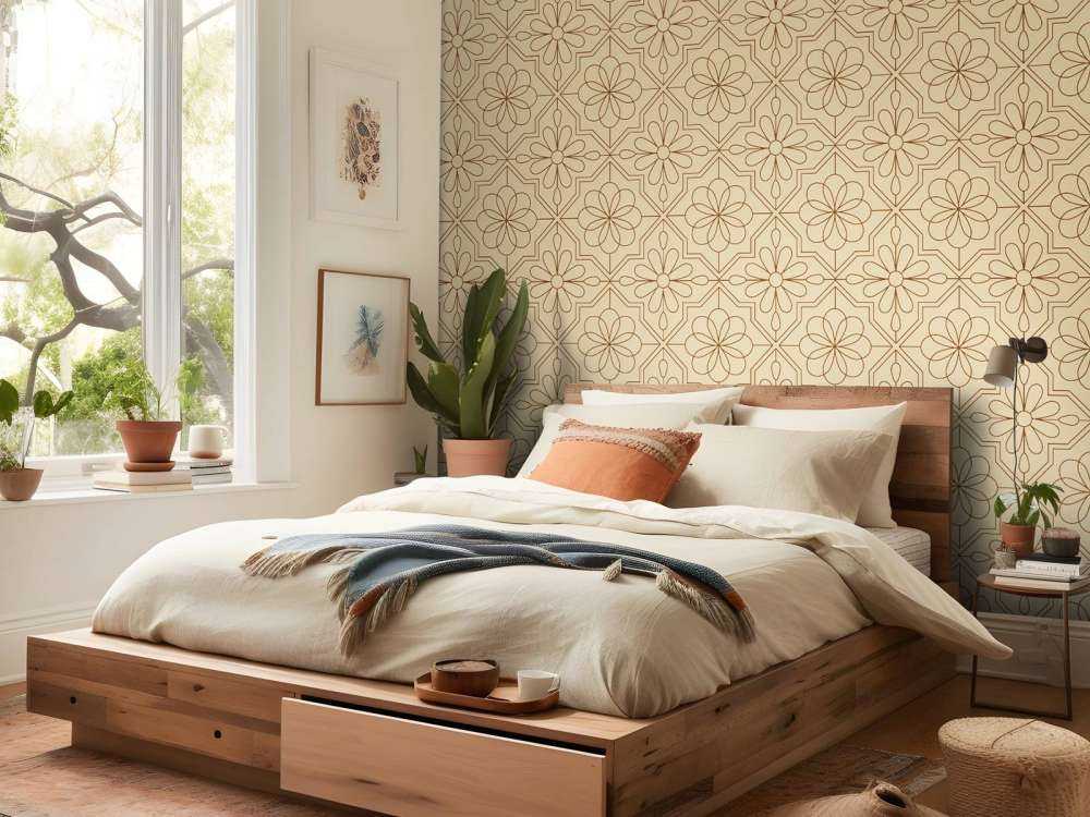 Bloemen in retro stijl
