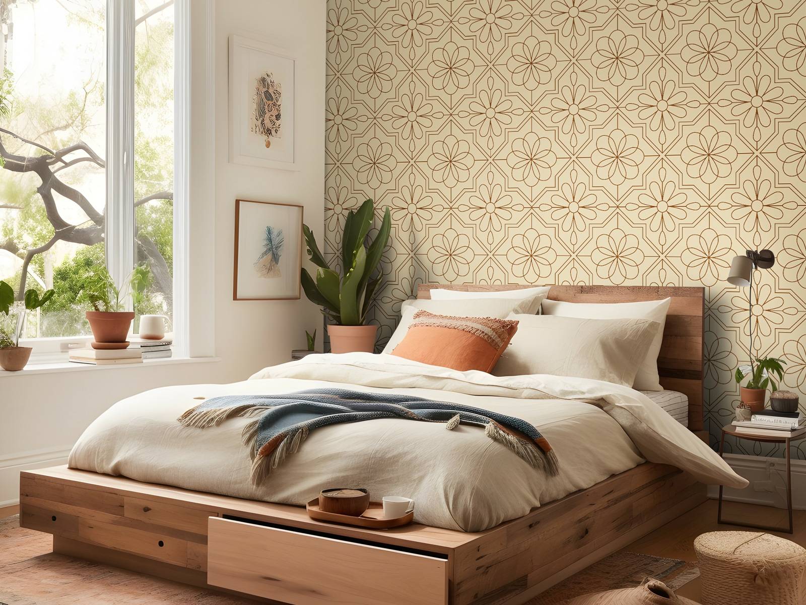 Bloemen in retro stijl