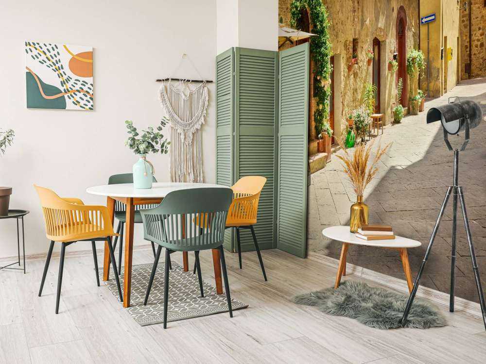 Terrassen in oud straatje