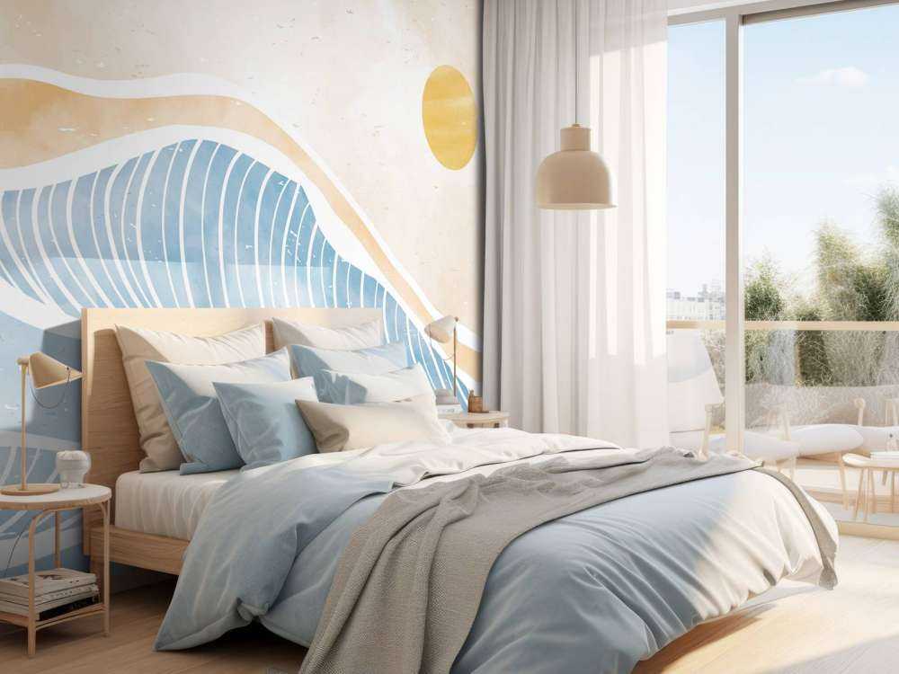 Blauwe golven voor de zon