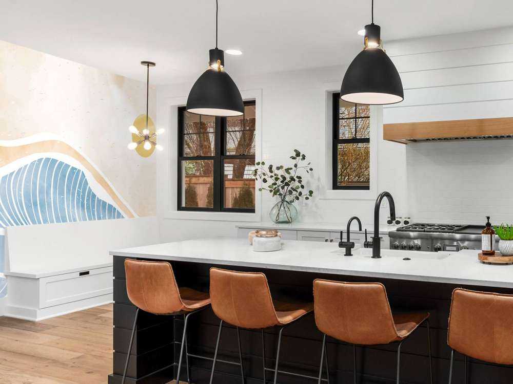 Blauwe golven voor de zon