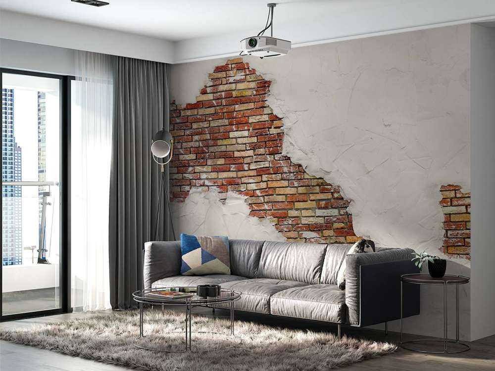 Muur met stucwerk