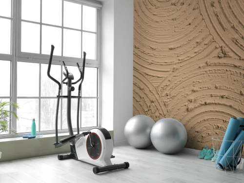 Zen cirkels grove structuur in goud bruin