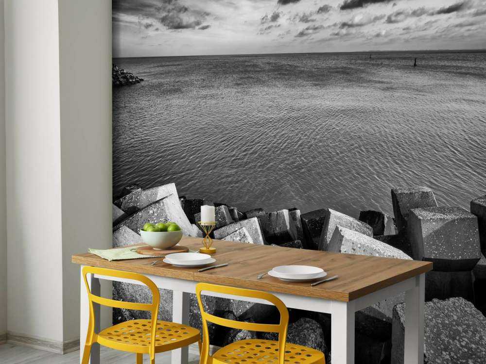 Betonblokken voor de haven van Cadzand Bad 