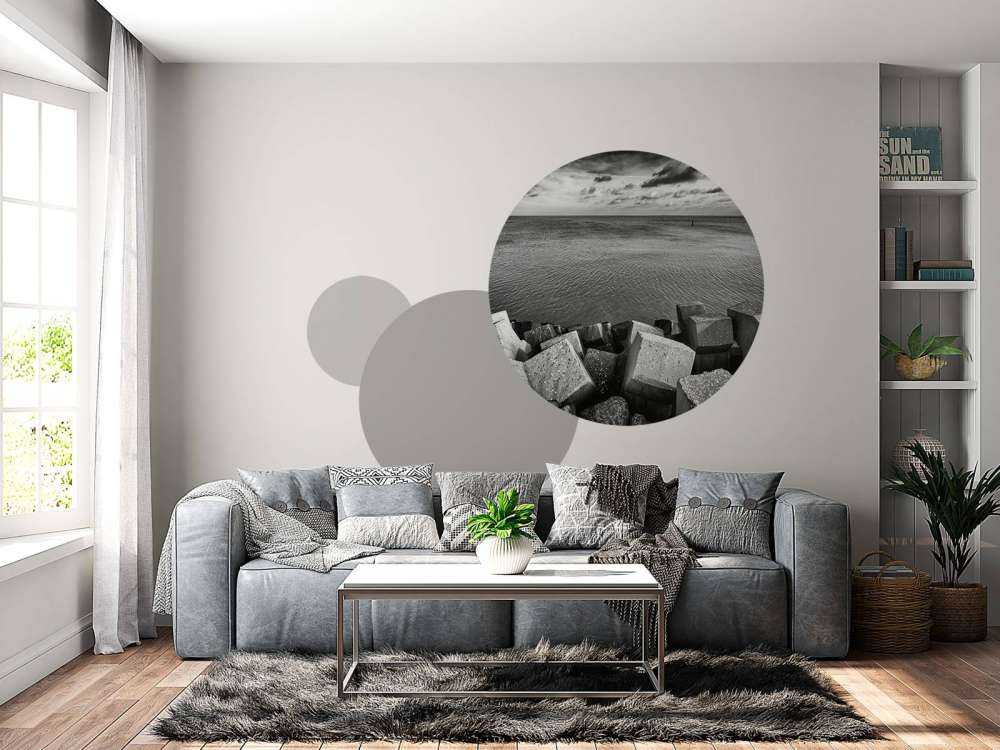 Betonblokken voor de haven van Cadzand Bad 